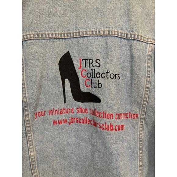 Vintage "Most Wanted" High Heel Shoe Denim Jacket - Size Small Medium - Picture 5 of 8